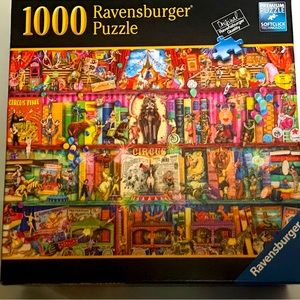 Ravensburger 1000 piece jigsaw puzzle.Circus Shelves puzzle name.USED. Like new.